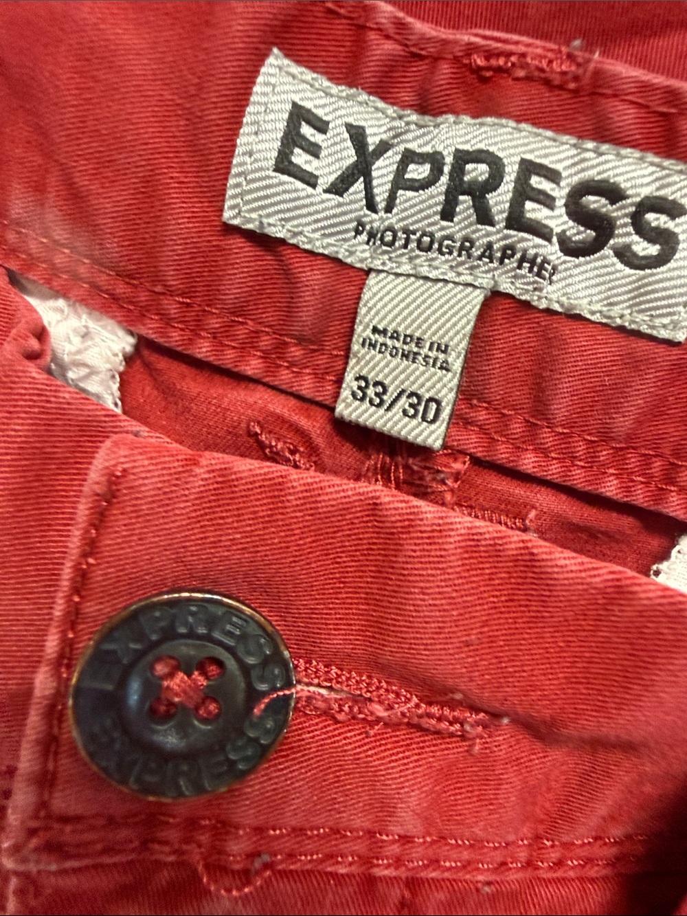 Express Men's Red Chinos - Picture 2 of 3